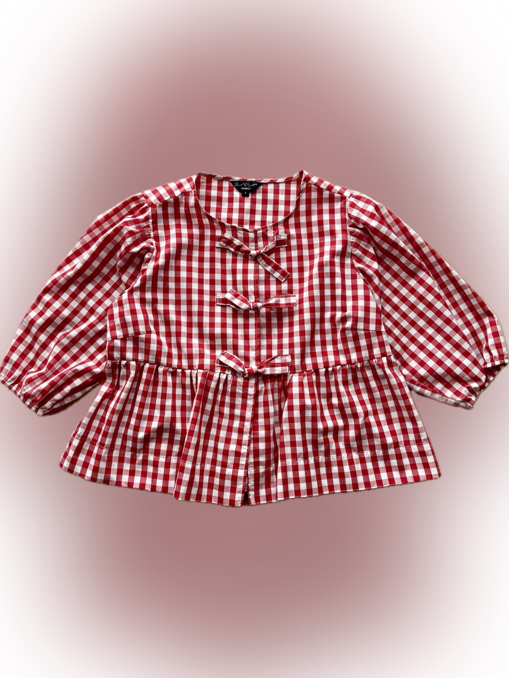 Velvet Heart - Red Gingham Blouse - Size S